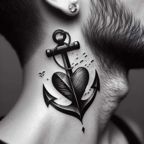 Tatouage sur le côté du cou
