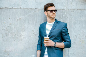 Concept for stylish young man outdoors