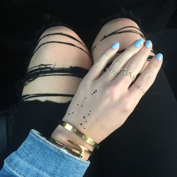 Tatouage de constellation sur la main