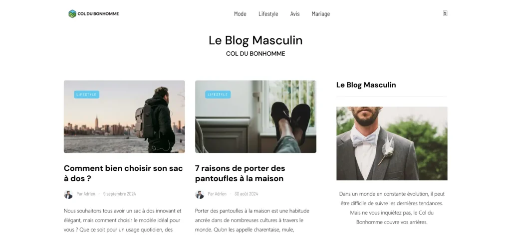 Col du Bonhomme blog masculin