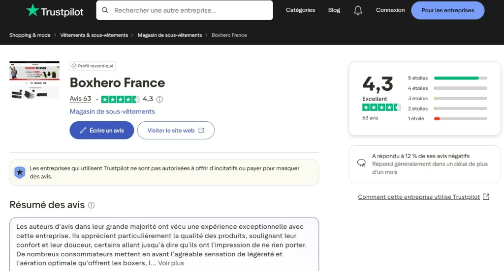 note moyenne des avis attribués à Boxhero France