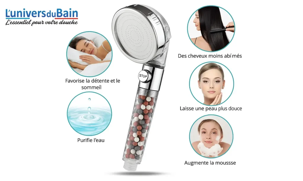 un pommeau de douche anticalcaire