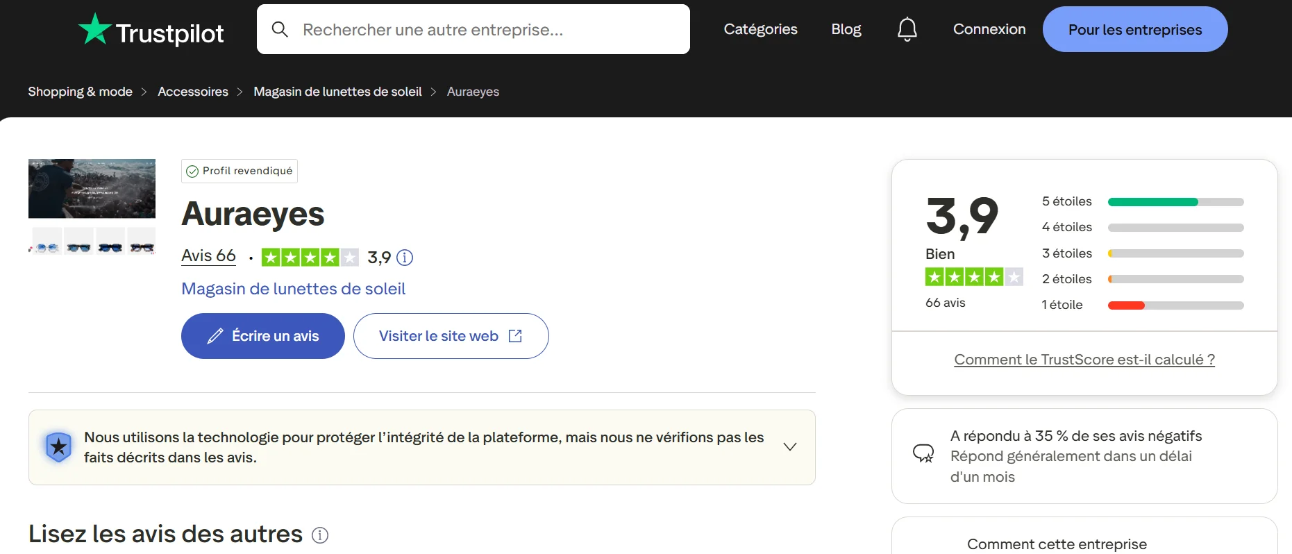 Quels sont les avis sur les lunettes Aura Eyes ?
