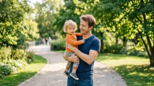 père avec enfant sans femme