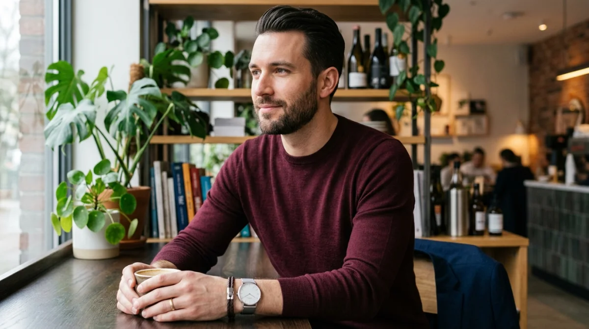 Homme élégant portant une montre et un bracelet, illustrant comment glow up homme avec un style soigné.